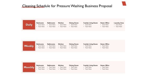 High Power Cleansing Work Cleaning Schedule For Pressure Washing Business Proposal Diagrams PDF