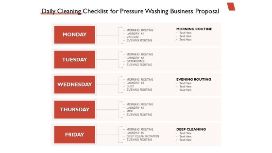 High Power Cleansing Work Daily Cleaning Checklist For Pressure Washing Business Proposal Pictures PDF High Power Cleansing Work Daily Cleaning Checklist For Pressure Washing Business Proposal Pictures PDF