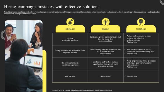 Hiring Campaign Mistakes With Effective Solutions Demonstration PDF Hiring Campaign Mistakes With Effective Solutions Demonstration PDF