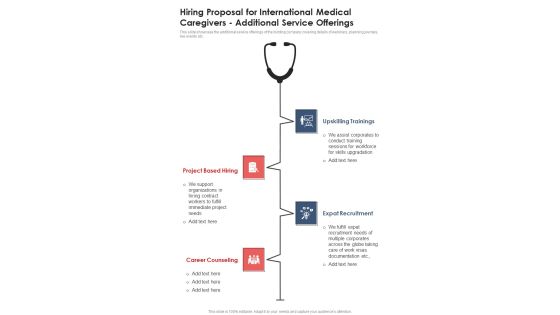 Hiring Proposal For International Medical Caregivers Additional Service Offerings One Pager Sample Example Document Hiring Proposal For International Medical Caregivers Additional Service Offerings One Pager Sample Example Document