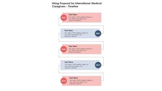 Hiring Proposal For International Medical Caregivers Timeline One Pager Sample Example Document Hiring Proposal For International Medical Caregivers Timeline One Pager Sample Example Document