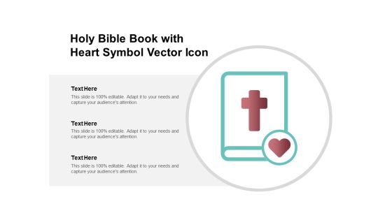 Holy Bible Book With Heart Symbol Vector Icon Ppt PowerPoint Presentation Show Layout