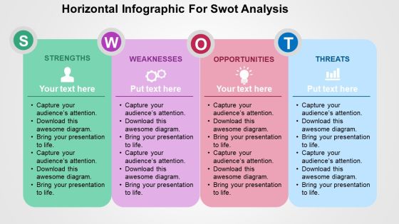 Horizontal Infographic For Swot Analysis PowerPoint Template Horizontal Infographic For Swot Analysis PowerPoint Template