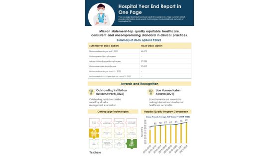 Hospital Year End Report In One Page PDF Document PPT Template Hospital Year End Report In One Page PDF Document PPT Template