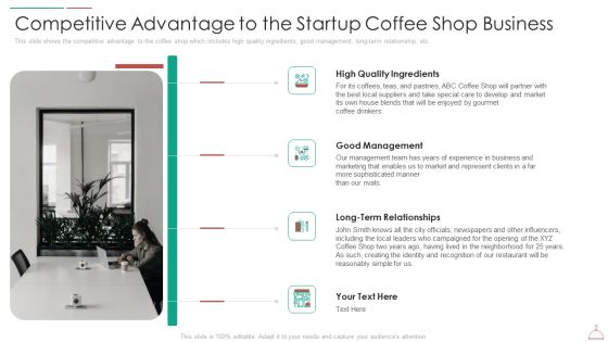 Hotel Cafe Business Plan Competitive Advantage To The Startup Coffee Shop Business Designs PDF