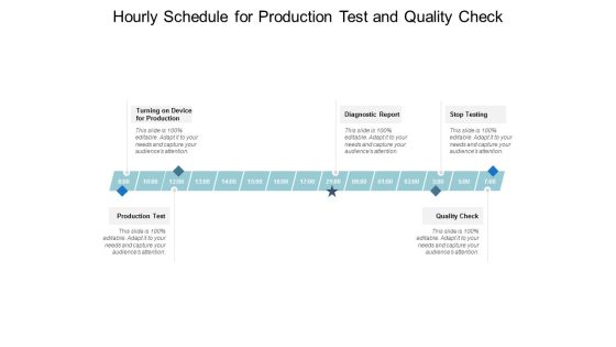 Hourly Schedule For Production Test And Quality Check Ppt PowerPoint Presentation Gallery Ideas