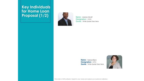 Housing Mortgage Key Individuals For Home Loan Proposal Communication Ppt Styles Backgrounds PDF