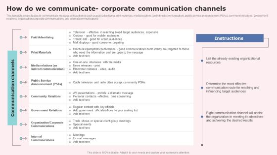 How Do We Communicate Corporate Communication Channels Demonstration PDF How Do We Communicate Corporate Communication Channels Demonstration PDF