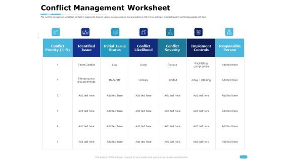 How To Resolve Worksite Disputes Conflict Management Worksheet Download PDF How To Resolve Worksite Disputes Conflict Management Worksheet Download PDF