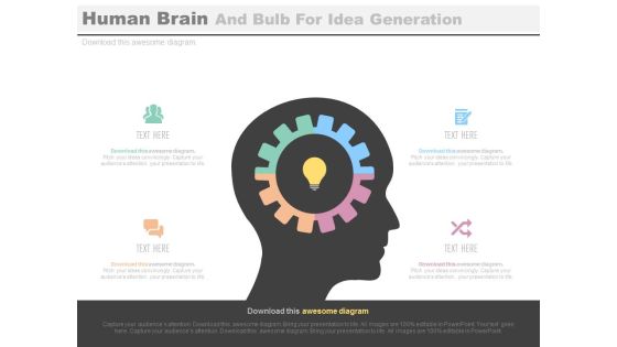 Human Brain With Gear And Bulb Inside Powerpoint Template Human Brain With Gear And Bulb Inside Powerpoint Template