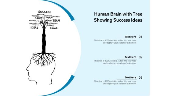 Human Brain With Tree Showing Success Ideas Ppt PowerPoint Presentation Gallery Layout Ideas PDF