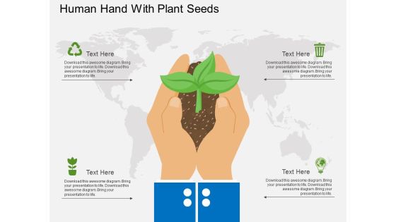 Human Hand With Plant Seeds Powerpoint Template Human Hand With Plant Seeds Powerpoint Template