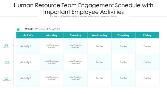 Human Resource Team Engagement Schedule With Important Employee Activities Ppt PowerPoint Presentation Gallery Objects PDF Human Resource Team Engagement Schedule With Important Employee Activities Ppt PowerPoint Presentation Gallery Objects PDF