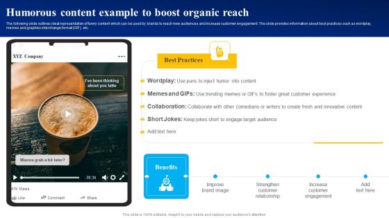 Humorous Content Example To Boost Organic Reach Ppt PowerPoint Presentation Diagram PDF