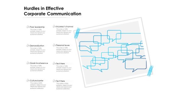 Hurdles In Effective Corporate Communication Ppt PowerPoint Presentation Infographics Ideas PDF