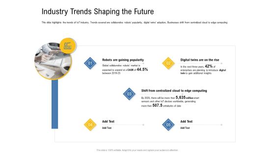 IOT Industry Assessment Industry Trends Shaping The Future Ppt Layouts Mockup PDF IOT Industry Assessment Industry Trends Shaping The Future Ppt Layouts Mockup PDF