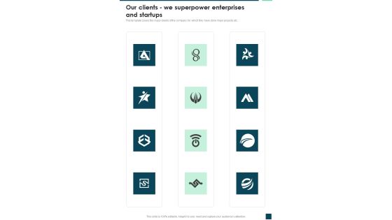 IP Telephony Our Clients We Superpower Enterprises And Startups One Pager Sample Example Document IP Telephony Our Clients We Superpower Enterprises And Startups One Pager Sample Example Document