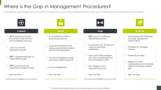 ISO 9001 Certification Procedure Where Is The Gap In Management Procedures Background PDF ISO 9001 Certification Procedure Where Is The Gap In Management Procedures Background PDF