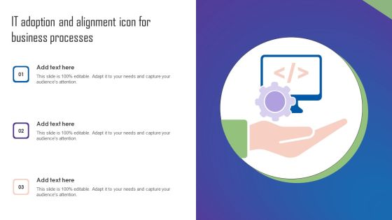 IT Adoption And Alignment Icon For Business Processes Portrait PDF IT Adoption And Alignment Icon For Business Processes Portrait PDF