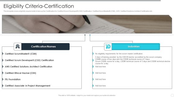 IT Career Certifications Eligibility Criteria Certification Ppt PowerPoint Presentation File Show PDF