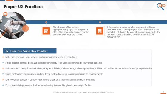 IT Company SEO Approach UX Guidelines Training Ppt