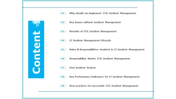 IT Infrastructure Library Incident Handling Procedure Content Mockup PDF IT Infrastructure Library Incident Handling Procedure Content Mockup PDF