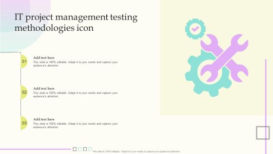 IT Project Management Testing Methodologies Icon Clipart PDF