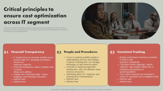 IT Reducing Costs And Management Tips Critical Principles To Ensure Cost Optimization Across IT Segment Microsoft PDF IT Reducing Costs And Management Tips Critical Principles To Ensure Cost Optimization Across IT Segment Microsoft PDF