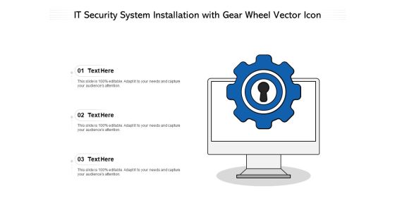 IT Security System Installation With Gear Wheel Vector Icon Ppt PowerPoint Presentation File Skills PDF
