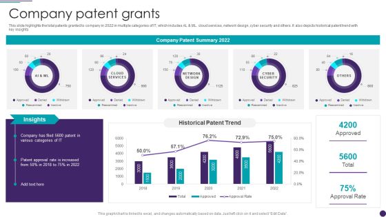 IT Services Business Profile Company Patent Grants Infographics PDF IT Services Business Profile Company Patent Grants Infographics PDF