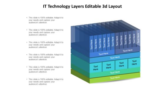 IT Technology Layers Editable 3D Layout Ppt PowerPoint Presentation Summary Sample PDF