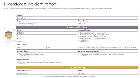 IT Workforce Incident Report Ideas PDF