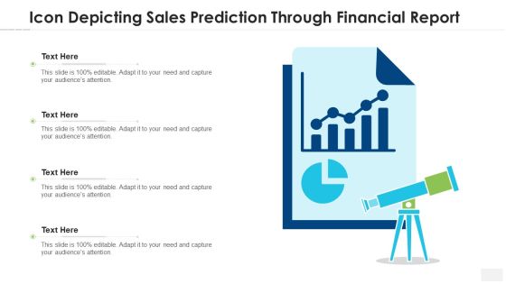 Icon Depicting Sales Prediction Through Financial Report Background PDF Icon Depicting Sales Prediction Through Financial Report Background PDF