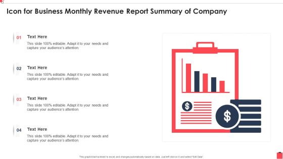Icon For Business Monthly Revenue Report Summary Of Company Information PDF Icon For Business Monthly Revenue Report Summary Of Company Information PDF
