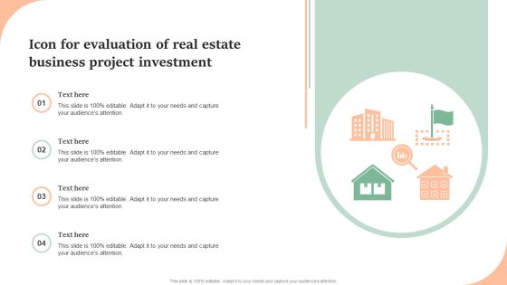 Icon For Evaluation Of Real Estate Business Project Investment Introduction PDF Icon For Evaluation Of Real Estate Business Project Investment Introduction PDF