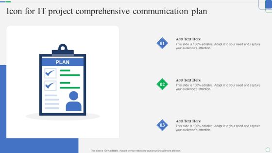 Icon For IT Project Comprehensive Communication Plan Infographics PDF Icon For IT Project Comprehensive Communication Plan Infographics PDF