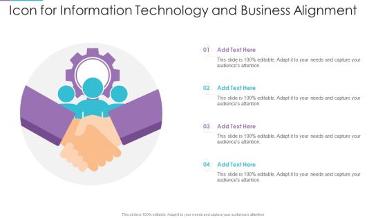 Icon For Information Technology And Business Alignment Icons PDF