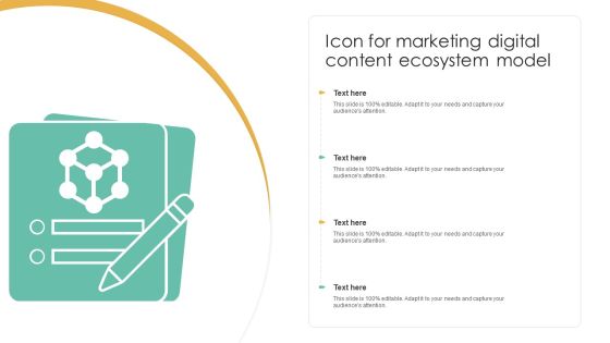 Icon For Marketing Digital Content Ecosystem Model Ppt Model Ideas PDF