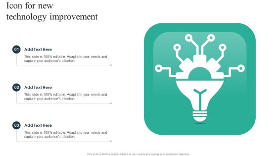 Icon For New Technology Improvement Ppt Professional Format PDF Icon For New Technology Improvement Ppt Professional Format PDF