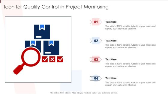 Icon For Quality Control In Project Monitoring Themes PDF Icon For Quality Control In Project Monitoring Themes PDF