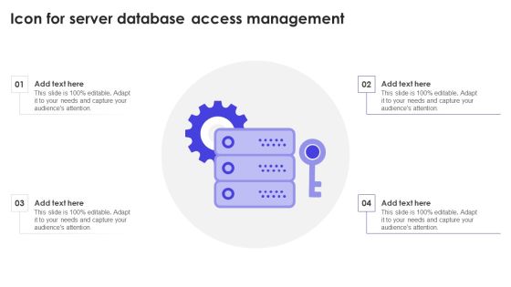 Icon For Server Database Access Management Background PDF
