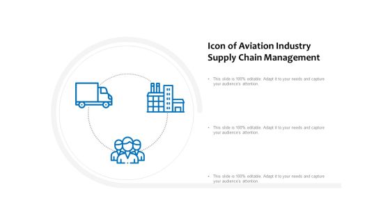 Icon Of Aviation Industry Supply Chain Management Ppt PowerPoint Presentation Outline Graphics
