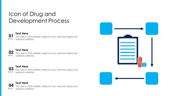 Icon Of Drug Development Process Ppt Inspiration Styles PDF