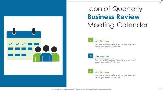 Icon Of Quarterly Business Review Meeting Calendar Themes PDF Icon Of Quarterly Business Review Meeting Calendar Themes PDF