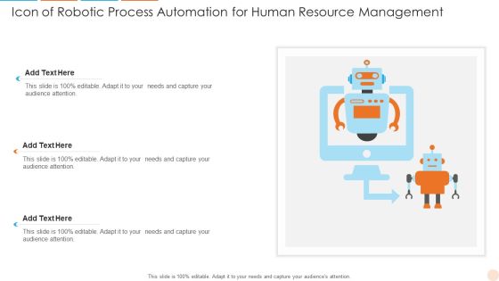 Icon Of Robotic Process Automation For Human Resource Management Infographics PDF