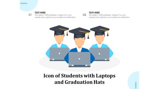 Icon Of Students With Laptops And Graduation Hats Ppt PowerPoint Presentation Ideas Aids PDF Icon Of Students With Laptops And Graduation Hats Ppt PowerPoint Presentation Ideas Aids PDF