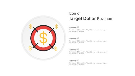 Icon Of Target Dollar Revenue Ppt PowerPoint Presentation Professional Gallery