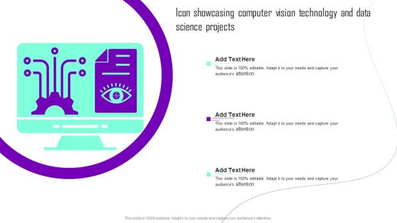 Icon Showcasing Computer Vision Technology And Data Science Projects Brochure PDF Icon Showcasing Computer Vision Technology And Data Science Projects Brochure PDF