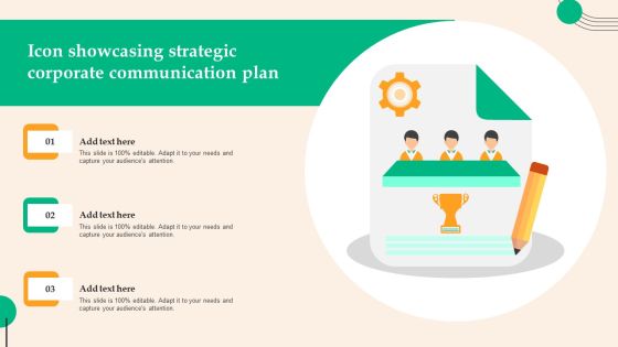 Icon Showcasing Strategic Corporate Communication Plan Graphics PDF Icon Showcasing Strategic Corporate Communication Plan Graphics PDF