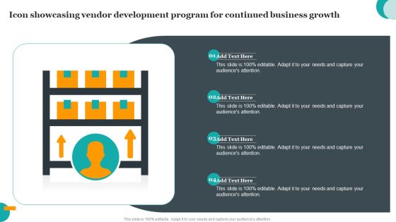 Icon Showcasing Vendor Development Program For Continued Business Growth Professional PDF Icon Showcasing Vendor Development Program For Continued Business Growth Professional PDF